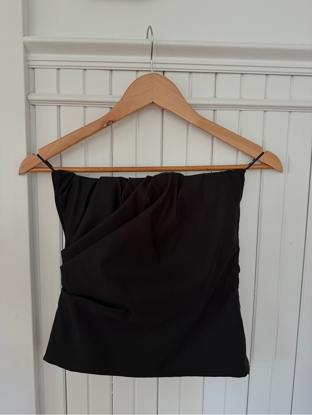 Zara Black Strapless Ruched Tube Top